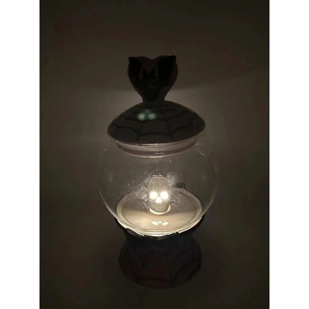 Cobwebs & Cauldrons Candy Jar Bats and Spiderwebs Light Up Halloween Display
